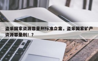 盗采国家资源罪量刑标准立案，盗采国家矿产资源罪量刑！？