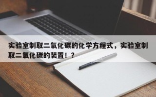 实验室制取二氧化碳的化学方程式，实验室制取二氧化碳的装置！？