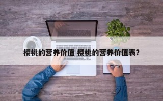 樱桃的营养价值 樱桃的营养价值表？