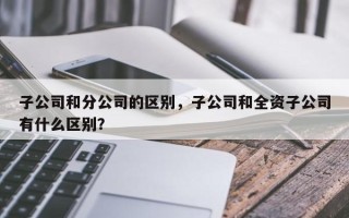 子公司和分公司的区别，子公司和全资子公司有什么区别？