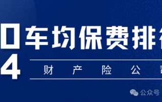 保费涨了？谁家最贵？2024车均保费2000元，日本、海峡金桥、黄河、合众4财险公司涨超500元