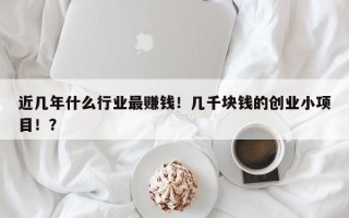 近几年什么行业最赚钱！几千块钱的创业小项目！？