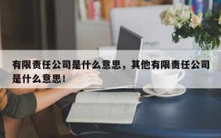 有限责任公司是什么意思，其他有限责任公司是什么意思！