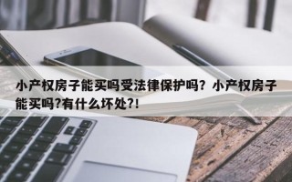 小产权房子能买吗受法律保护吗？小产权房子能买吗?有什么坏处?！