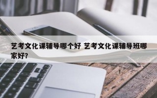艺考文化课辅导哪个好 艺考文化课辅导班哪家好？