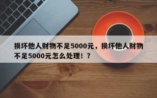 损坏他人财物不足5000元，损坏他人财物不足5000元怎么处理！？