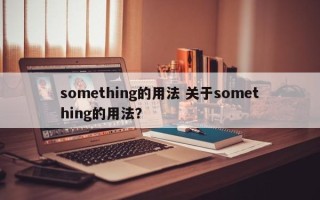 something的用法 关于something的用法？