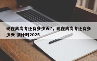 现在离高考还有多少天?，现在离高考还有多少天 倒计时2025