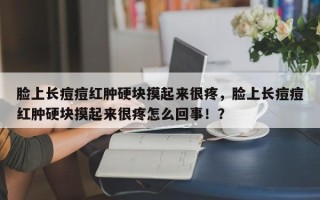 脸上长痘痘红肿硬块摸起来很疼，脸上长痘痘红肿硬块摸起来很疼怎么回事！？