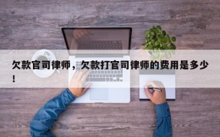 欠款官司律师，欠款打官司律师的费用是多少！