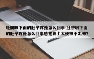 肚脐眼下面的肚子疼是怎么回事 肚脐眼下面的肚子疼是怎么回事感觉要上大便拉不出来？