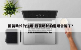 揠苗助长的道理 揠苗助长的道理告诉了？