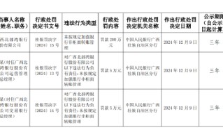 北部湾银行被罚200万元：未按规定加强银行非柜面转账管理