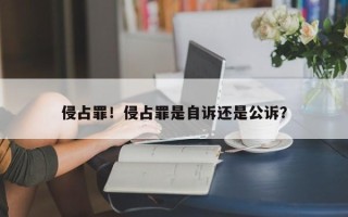 侵占罪！侵占罪是自诉还是公诉？