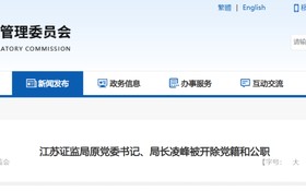 官方披露：江苏证监局原局长凌峰入股 3 家拟上市公司 IPO 之后套现数亿现金放他人账户
