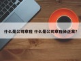 什么是公司章程 什么是公司章程修正案？