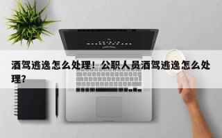 酒驾逃逸怎么处理！公职人员酒驾逃逸怎么处理？