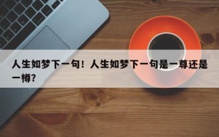 人生如梦下一句！人生如梦下一句是一尊还是一樽？