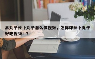 素丸子萝卜丸子怎么做视频，怎样炸萝卜丸子好吃视频！？